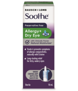 Bausch & Lomb Soothe Preservative Allergy + Dry Eye Drops (gouttes pour les yeux secs)