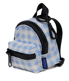 image of BAGGU Backpack Charm Light Blue Gingham with sku:320340