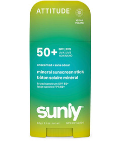ATTITUDE Sunly Mineral Sunscreen Face & Body Stick SPF 50 Unscented