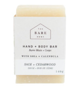The Bare Home Savon en barre pour les mains et le corps au beurre de karité Sauge + Bois de cèdre