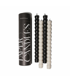 Paddywax Taper Set Black & White In Black Tube