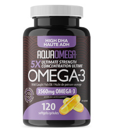 AquaOmega High DHA Omega-3 Fish Oil Softgels