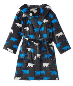 Hatley Fuzzy Fleece Robe Polar Bear Silhouette