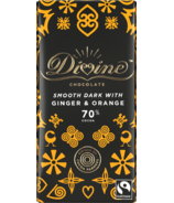 Divine Chocolate Dark Chocolate with Ginger & Orange 70% Cocoa