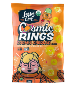LesserEvil Organic Corn Rings Cosmic Cheddar With Organic Avocado Oil