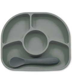 bbluv Yumi Silicone Plate and Spoon Grey