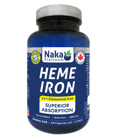Naka Herbs Platinum Heme Iron Bovine Source