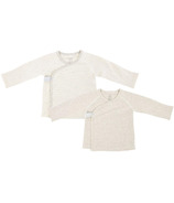 Nest Designs Basics T-Shirt Kimono en Coton Côtelé à Manches Longues Couleur Gris Pâle