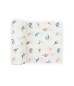 Little Unicorn Organic Cotton Muslin Swaddle Single Little Dino