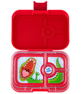 Yumbox Panino 4 Compartment Wow Red with Dinosaur Tray