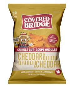 Covered Bridge Crinkle Cut Chips Cheddar & Onion 