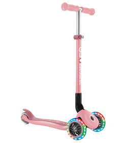 Globber Primo Foldable Scooter with Lights Pastel Pink