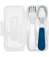 OXO Tot On the Go Fork & Spoon in Travel Case Navy