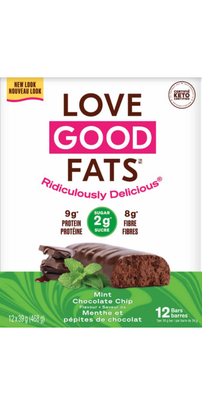Buy Love Good Fats Mint Chocolate Chip Bar Case at Well.ca | Free ...
