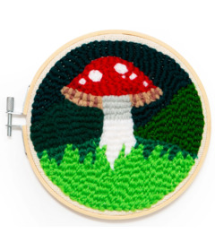 image of Kikkerland Punch Needle Kit Mushroom  with sku:299333