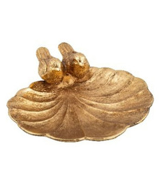 Silver Tree Electroplated Cast Iron Shell Trinket Tray Gold