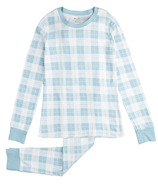 petit lem ensemble de pyjama en tricot pour femme, pantalon et haut à manches longues, bleu clair