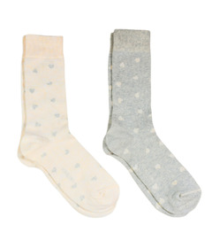 Pokoloko Have a Heart Pima Socks Grey/Beige