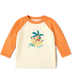 Souris Mini Baby Rashguard Cream and Orange Surf