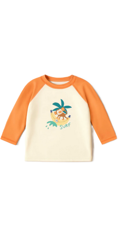 Souris Mini Baby Rashguard Cream and Orange Surf