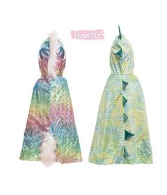 Great Pretenders Rainbow Reversible Unicorn Dragon Cape