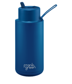 frank green Ceramic Reusable Bottle with Flip Straw Lid Deep Ocean