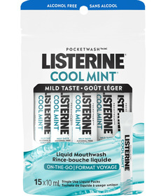 Listerine On-The-Go Alcohol Free Cool Mint Mouthwash Packets