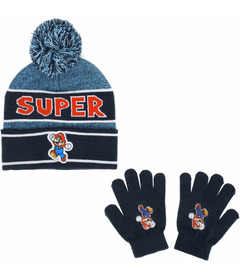 Bioworld Youth Knit Hat Set Super Mario