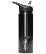 EcoVessel Wave Sports Water Bottle with Straw Black Shadow