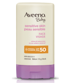 Aveeno Baby Sensitive Skin Face Mineral Sunscreen Stick SPF 50