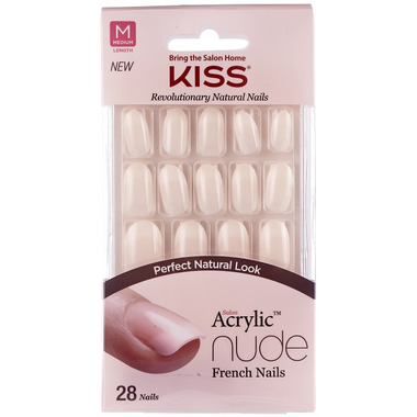 Kiss Salon Acrylic Nude Glue-on Real Short Length 