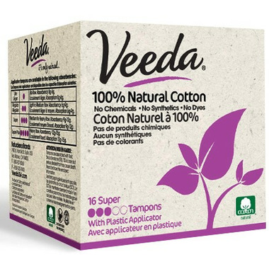 Buy Veeda 100% Natural Cotton Tampons with Applicator at