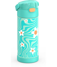 Thermos Stainless Steel FUNtainer Water Bottle with Straw Wavy Daisies