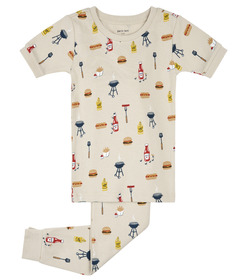 Petit Lem Short Sleeve PJ Set Summer BBQ Print on Sand