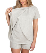 Bravado Designs Short Sleeve Nursing Top Medium Grey Heather