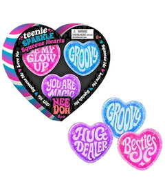 Schylling NeeDoh Teenie Sparkle Squeeze Hearts
