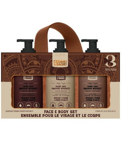 Cedar & Sage Dark Oak & Smoked Whiskey Face & Body Set