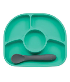 bbluv Yumi Silicone Plate and Spoon Aqua