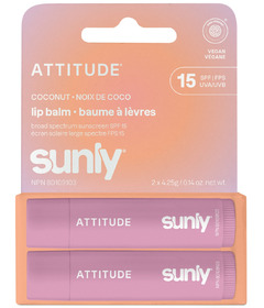 ATTITUDE Sunly Lip Balm Duo SPF 15 Coconut
