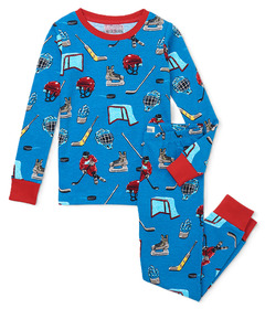 Hatley Little Blue House Kids Pajama Set Blue Hockey Night