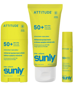 ATTITUDE SPF 50 Kids Unscented Sunscreen Bundle