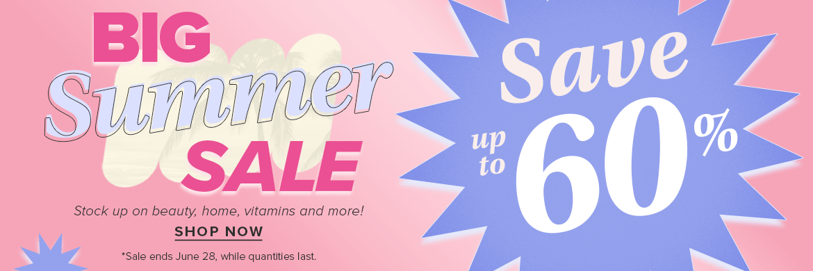 Save up to 60% on THE BIG SUMMER SALE