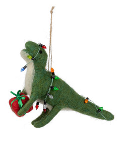 image of Silver Tree Ornament Felt Dinosaur with sku:306015