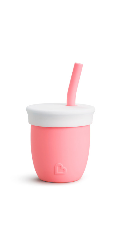 Munchkin C’est Silicone! Training Cup with Straw, 4oz, Coral