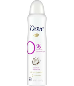 Dove 0% Spray Deodorant Coconut & Pink Jasmine