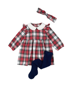 petit lem Dress Set Red Plaid on Flannel