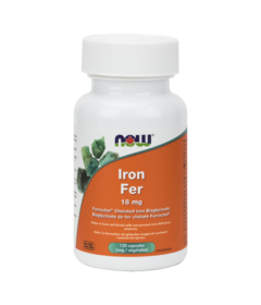 Bisglycinate de fer NOW Foods 18 mg