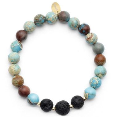 Buy Oriwest Turquoise Jasper Lava Bead Bracelet at Well.ca | Free ...