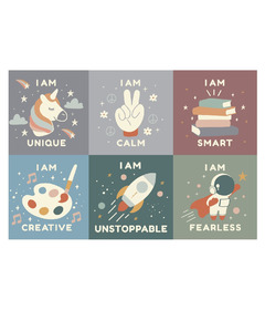 image of Cherrypick Reusable Fabric Wall Stickers Affirmation Squares with sku:338696