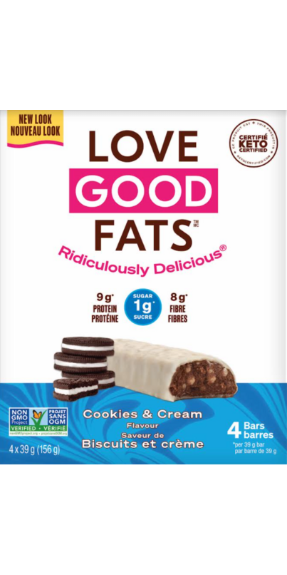 Buy Love Good Fats Cookies & Cream Bars at Well.ca | Free Shipping $35 ...